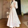 Plus Size Elegant Chinese Qipao: Spring/Autumn 2025 Slimming Long Dress for Women