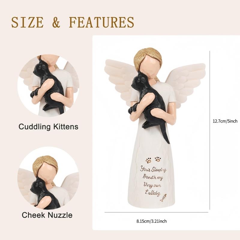 Angel of Friendship Pet Memorials Gift Cats Dog Remembrances Angel Figurines Loss of Pet Sympathy Gift Table Ornament