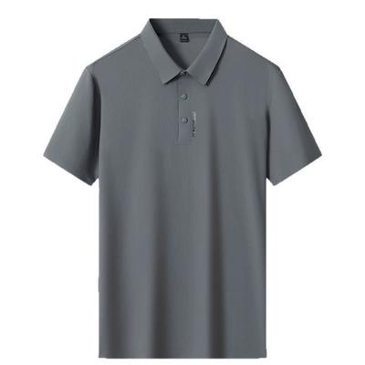 Summer Men's Casual Solid Color Short Sleeved Men's Ice Silk Short Sleeved Thin Casual T-shirt Men's Polo Shirt
