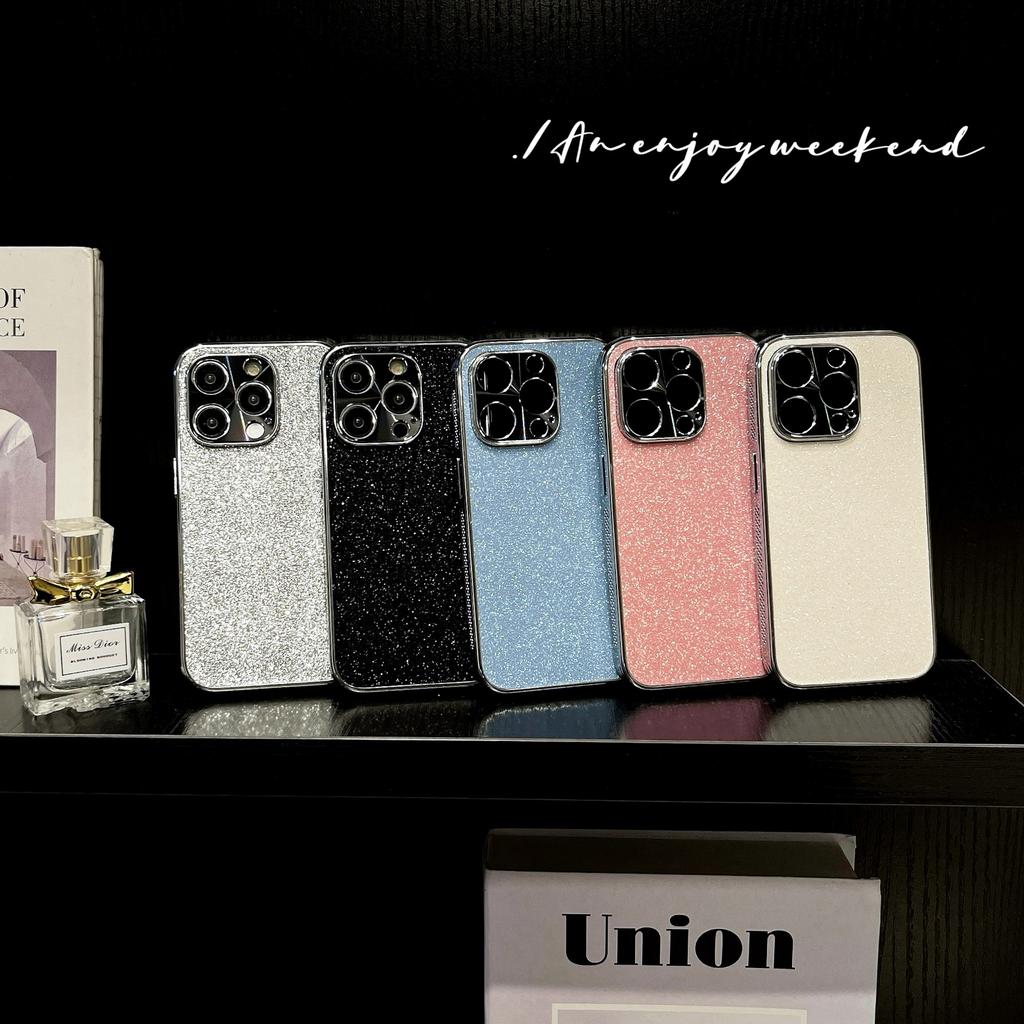 Electroplated Heat Dissipation Glitter Case Compatible with iPhone 14 Pro Max Apple 15 Phone Case 13/12 Niche High-end Feel