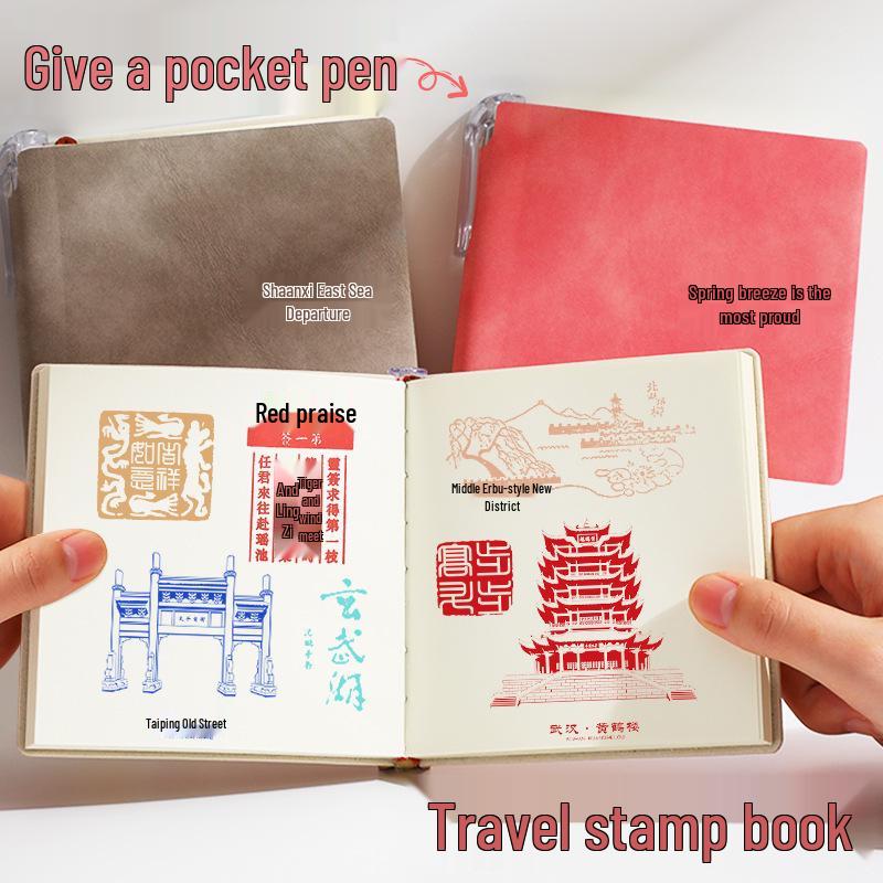 Stylish Cartoon Stamp Mini Notebook: Cute, High-Value, Simple Square Pocket Journal