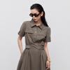 Only Women's Workwear Lapel Short Sleeve Shirt Dress