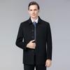 Men's Mid-Length Wool Winter Coat - Classic Middle-Aged Style Trench Jacket