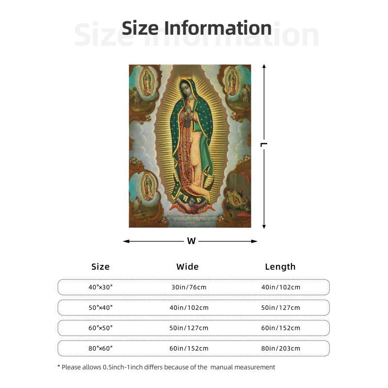 Custom Virgin Mary Of Guadalupe Blanket Soft Fleece Spring Warm Flannel Mexico Catholic Saint Throw Blankets Bedroom Bedspread