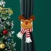 4Pcs Santa Ornament Plush Curtain Tieback Holiday Curtain Holder Xmas Plush Doll Christmas Decor Curtain Clasp Belt X3UC