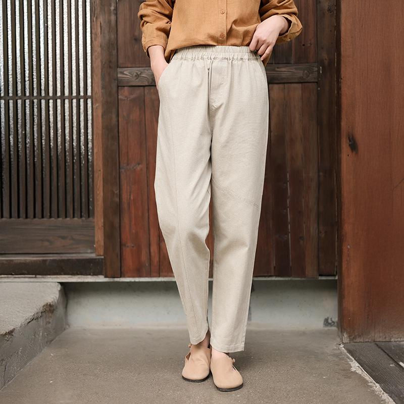 

Deer and Andi High Waist Slimming Carrot Pants - Solid Color Pure Cotton, Spring 2026 Collection XXL [140-155]