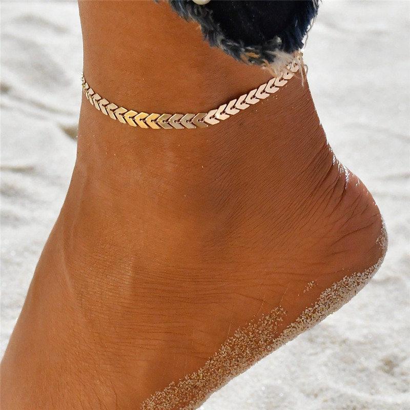 Double Layer Anklets For Women Pearl Streaming Pendant Foot Chains 8 Shape Beach Bracelet Anklets Solar System Bracelet