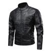 Men's Retro PU Stand Collar Leather Jacket for Spring/Autumn 2025 - Casual Motorcycle Style