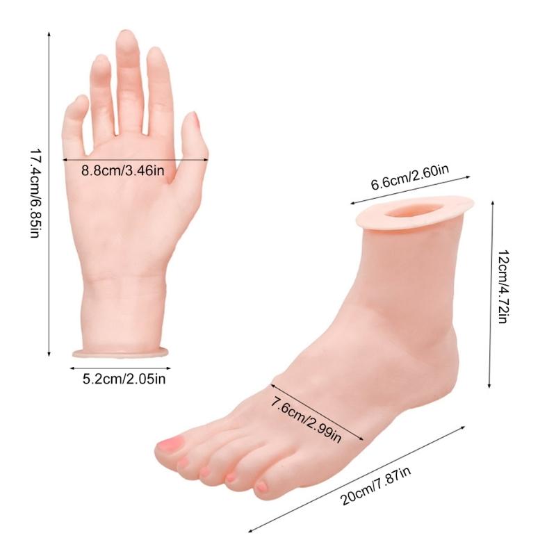 Versatile Silicone Hand and Foot Model Realistic Silicone Hand Model with Flexible Joints for Accessory Showcasing