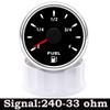 A Waterproof 2" 52mm Fuel Level Gauge 0-190ohm 240-33ohm 7 Colors LED Fuel Level Meter For Marine Boat Car Truck 9-32V Universal