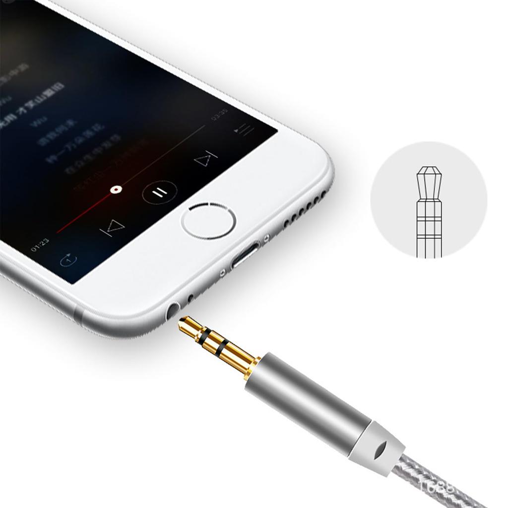 3.5mm AUX Audio Cable 1m Black Compatible PC Smartphone Tablet iPad MP3 Earphone Car Audio Amplifier Audio Etc