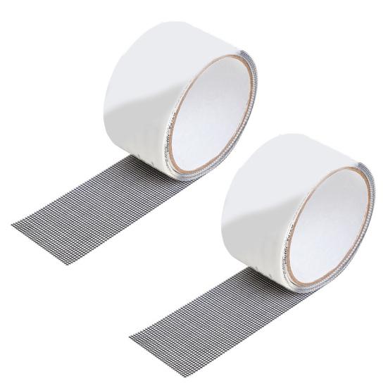 2 Rolls Window Screen Repair Tape 5cm Width Self-Adhesive Window Screen Repair Patch for Mosquito Nets Tents Weatherproof Anti-Insect Fly Mesh Broken