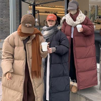 Doudoune grande taille pour femme, manteau Super Long et épais en duvet de canard blanc, automne et hiver