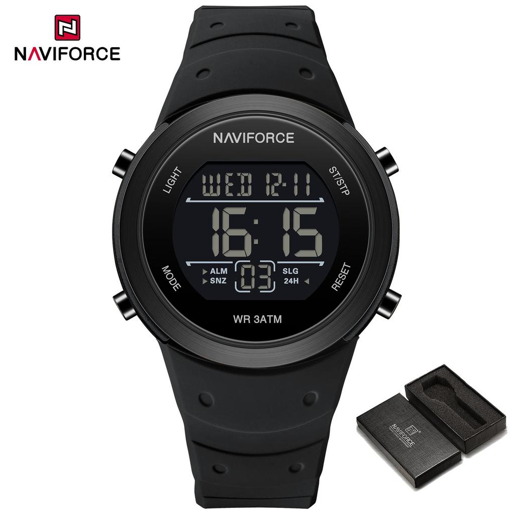 Naviforce Men's Boy Digital Watch Date Day Chronograph Silicone Strap Night Pattern Waterproof Outdoor Casual Sports Men's Boy Watch NF9246