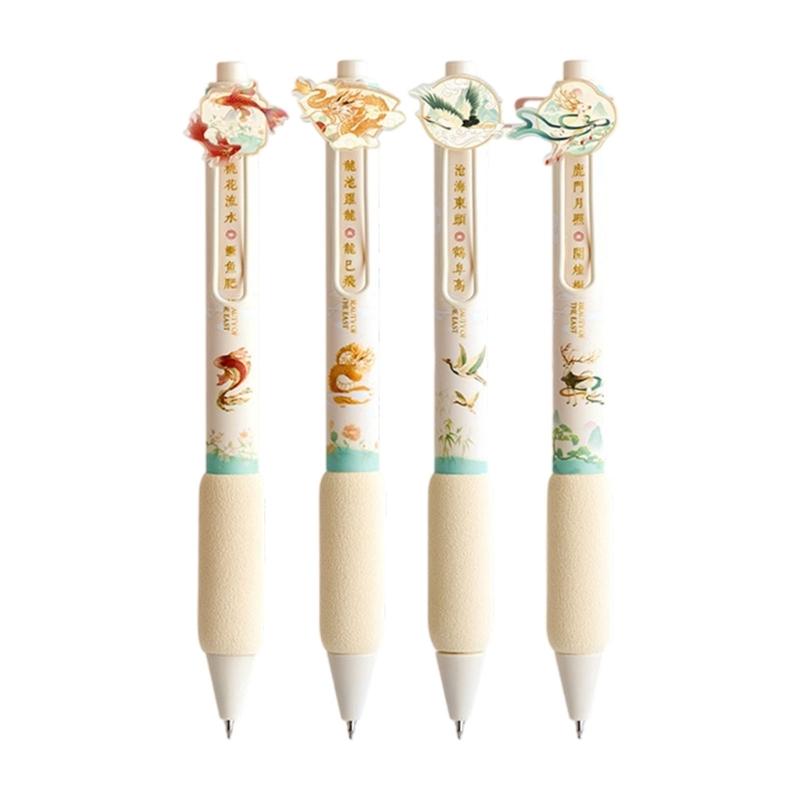Elegant Floral Patterned Gel Pen With Ergonomic Handle Non Toxic Ink For Students Professional Daily Use Friendly Stationerys