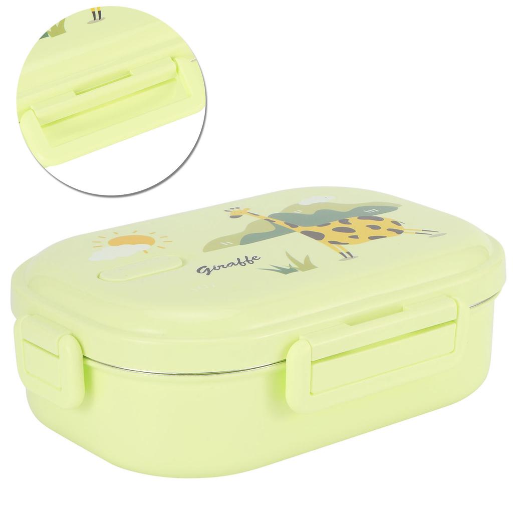 Insulated Lunch Box Leak Proof Stainless Steel Bento Box Japanese Food Children Container(Green )