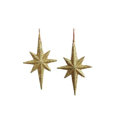 2pcs Plastic Christmas Star Pendant DIY Elegant Xmas Tree Hanging Ornaments Festive Merry Christmas Decor