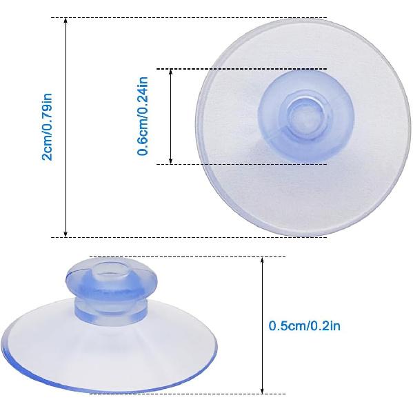 15 Pcs 0.8 Inch Suction Cups, 20mm Glass Suction Pads, Clear PVC Plastic Sucker Pads Without Hook, Super Strong Suction Power Holder for Glass