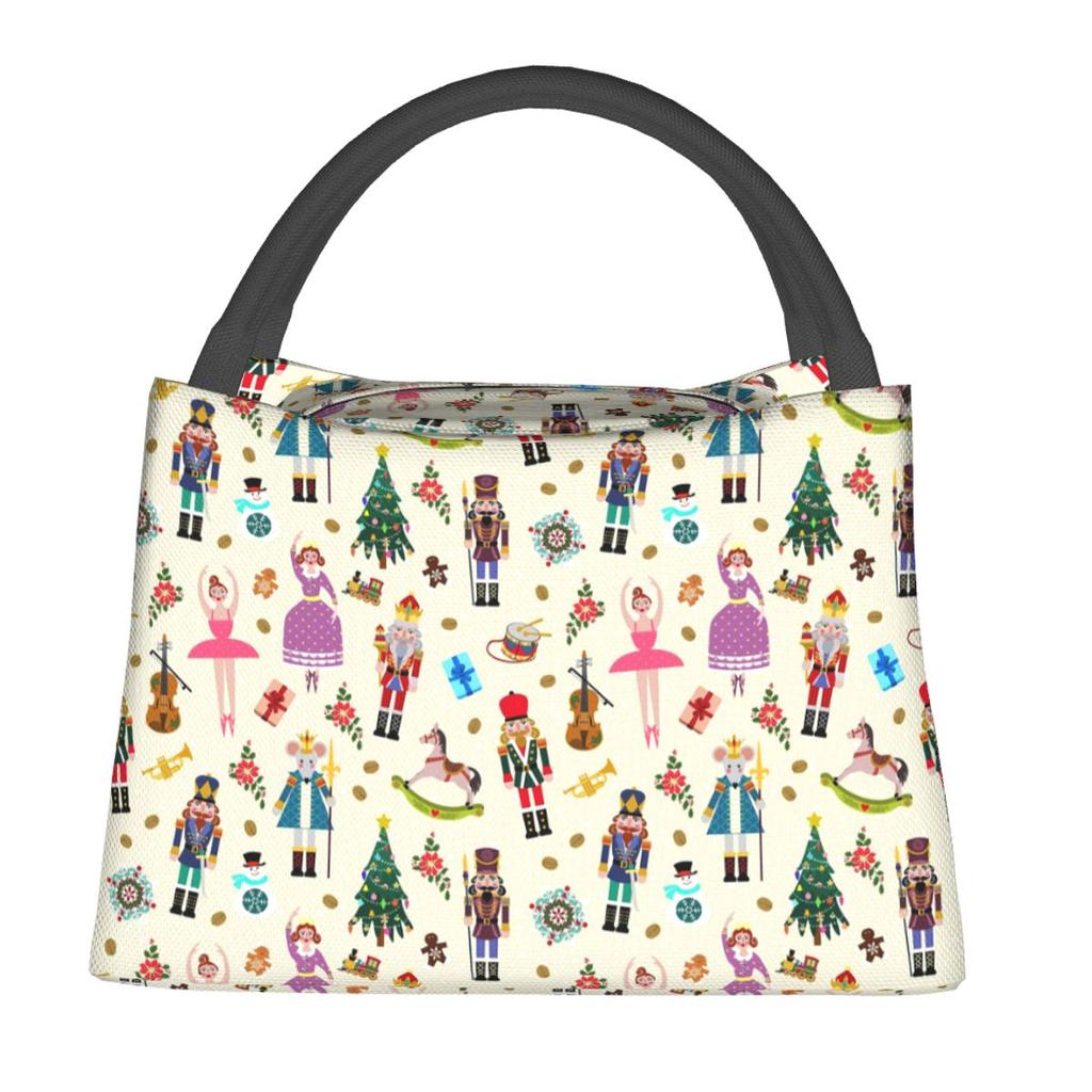 Christmas Day Xmas Nutcracker Insulated Lunch Bag for Women Children Leakproof Food Boxes Thermal Lunch Box Tote