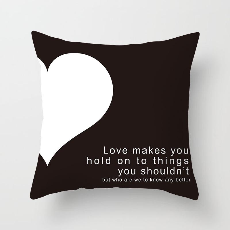 Modern Simple Style Letter Pattern Pillowcase Wedding MRSMR Couple Peach Leather Velvet Pillowcase