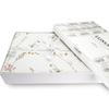 Cotton satin bedding 220x200 Luxury Premium Perimelis white with delicate gray flowers
