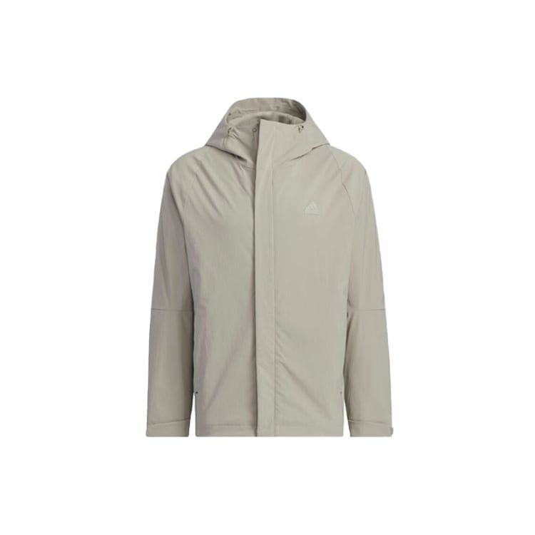 Adidas BUSINESS CASUAL Parka Fleece Solid Color Logo Label Thickened And Fleece Lined Athleisure Hooded Jacket Coat IZ1591