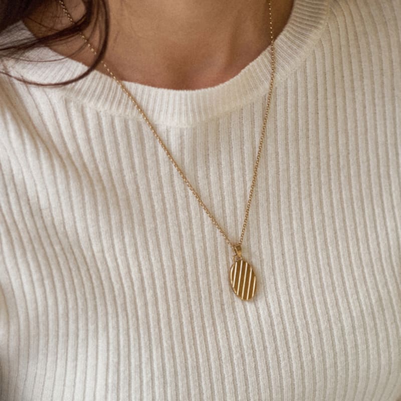 LECLAT LUMIERE OVAL NECKLACE SILVER/VERMEIL