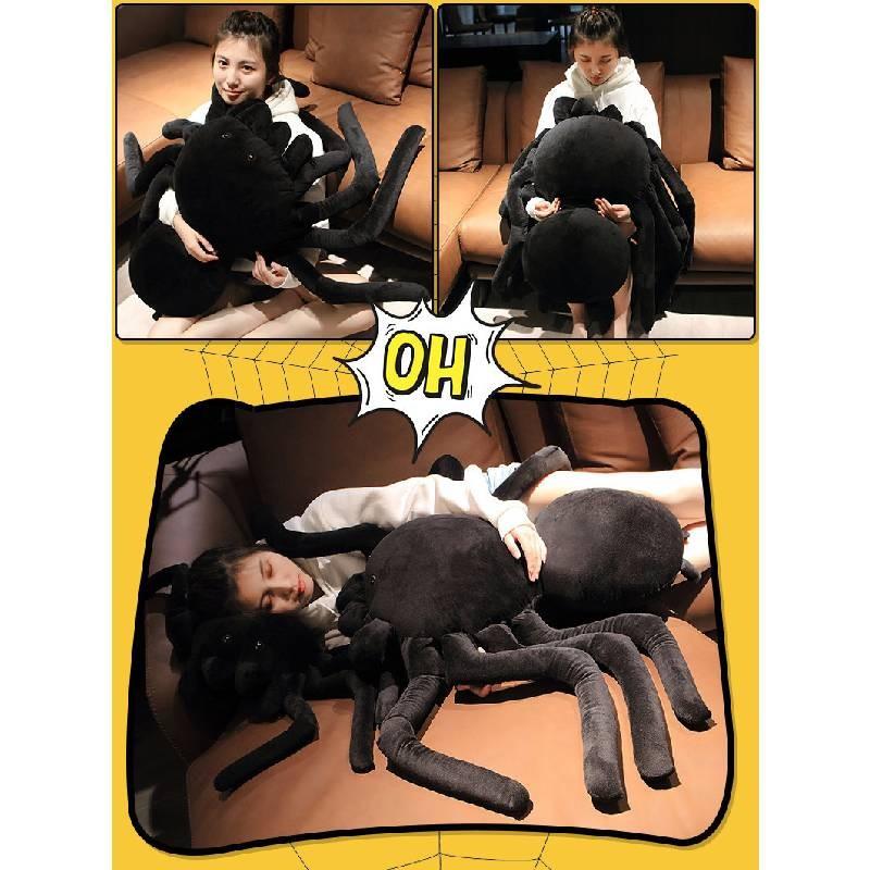 Black Plush Spider Toy Insect Stuffed Doll Bedroom Decoration Kids Cute Gift