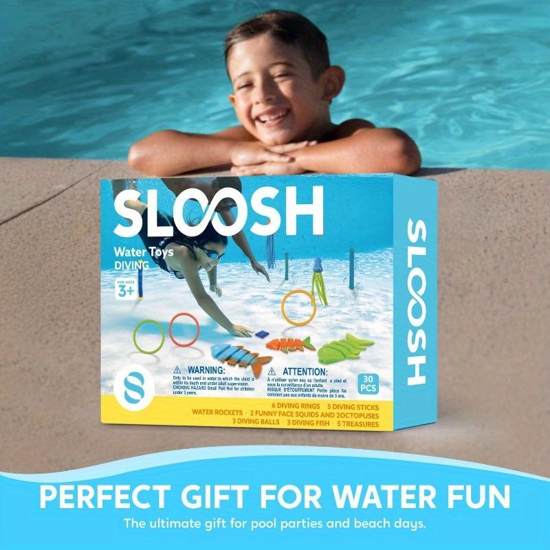 Joyfy 30 Pcs Diving Pool Toys for Kids Jumbo Set with Storage Bag Pool Games Summer Swim Water FishToys Multi-Item Party Favor