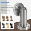 304 Stainless Steel Magnetic Door Stopper – Thickened Anti-Collision Design, High-Grade Black Wall Suction for Room