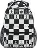 Schwarz Weiß Schachbrett Rucksack Kariert Schultasche Tagesrucksack Reise Wandern Camping Schule Laptoptasche