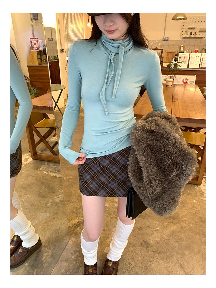 In Stock: Women's High-End Autumn/Winter 2026 Bow Tie Lace Wool Base T-Shirt