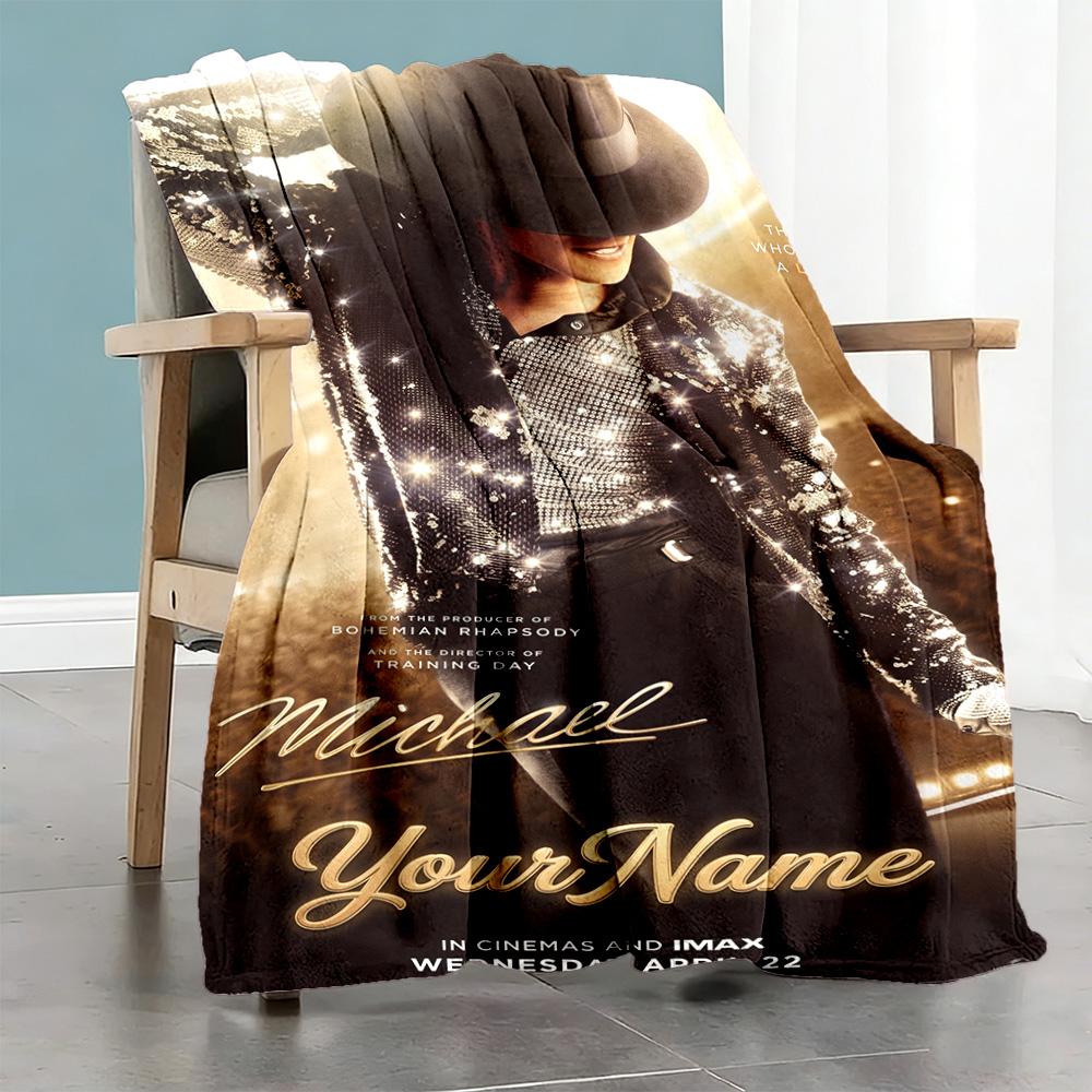 Michael Jackson 81 Customize Your Name Blanket Throw Personalized Blanket Warmthful Decor Throw For Nap Office Chair Picnics Seaside
