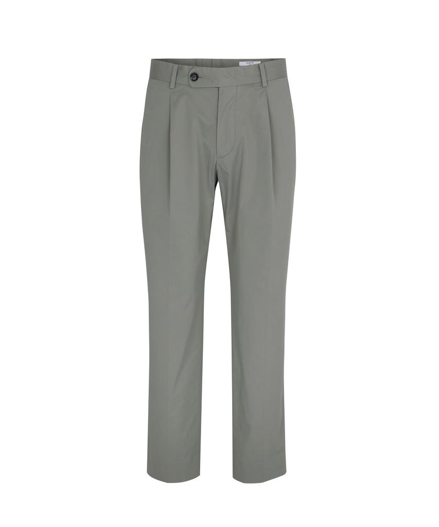 SOLEW Cotton Tapered Single-Pleat Pants_Grayish Khaki