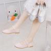 Girls' 2024 Spring/Autumn Leather Princess Shoes - Elegant Flat Dance Shoes for Kids