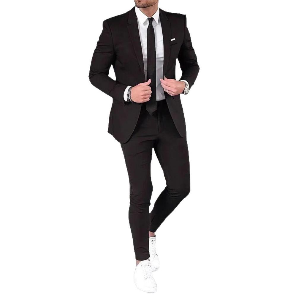 Completo formale da uomo slim fit: Giacca e Pantaloni Monocolore 2026