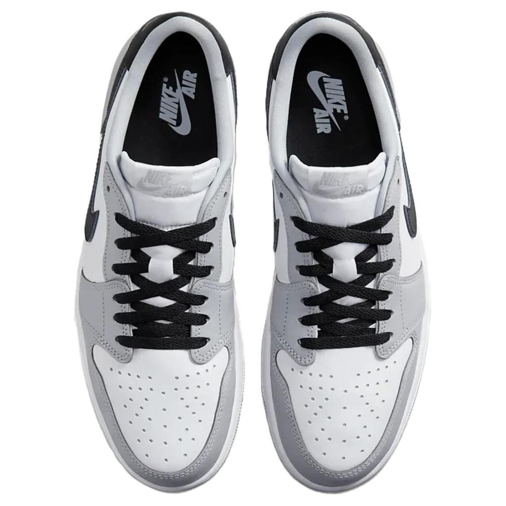 Air Jordan 1 Retro Low OG Barons Herren Sneakers Weiß Schwarz Wolf-Grau CZ0790-110