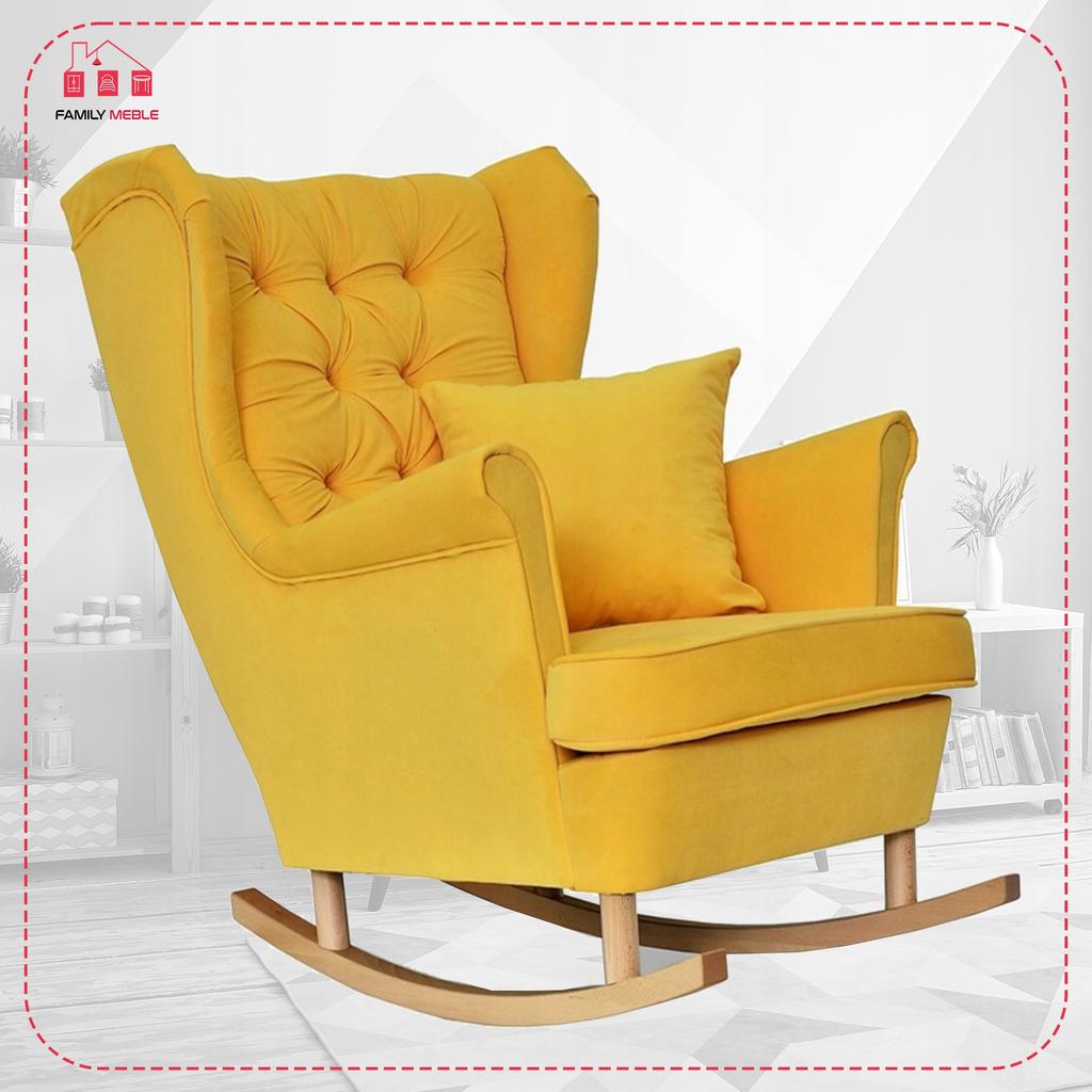 Gaja Rocking Chair, Scandinavian, Family Furniture, Yellow, Rocking Chair