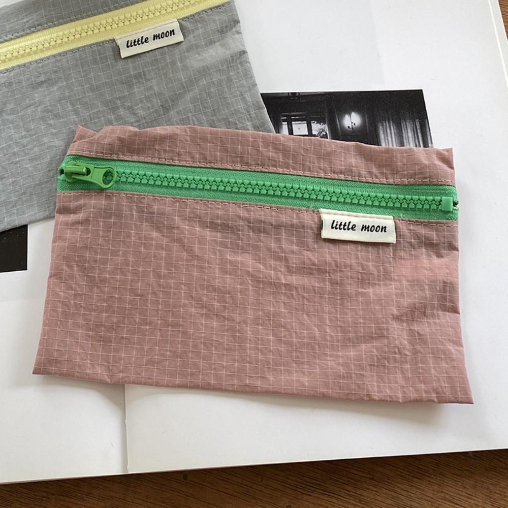 

Durable Multifunctional Pencil Case Portable Stationery Organizer Zipper Coin Purse Pouch Lightweight Makeup Bag School Supplies рожевий