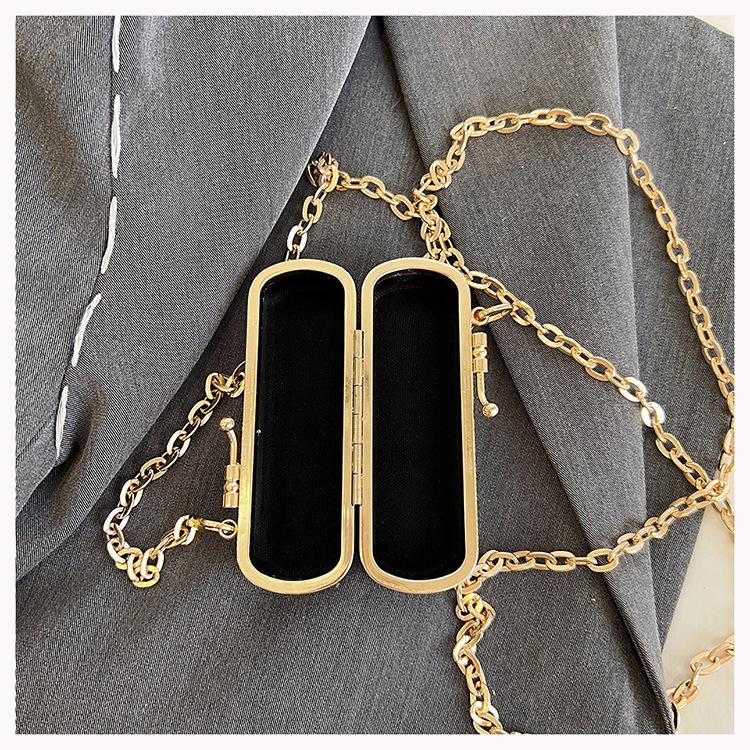 Fashion Mini Chain Decorative Bag PVC Mouth Red Bag High Quality Pen Case Women'S Hand Bags