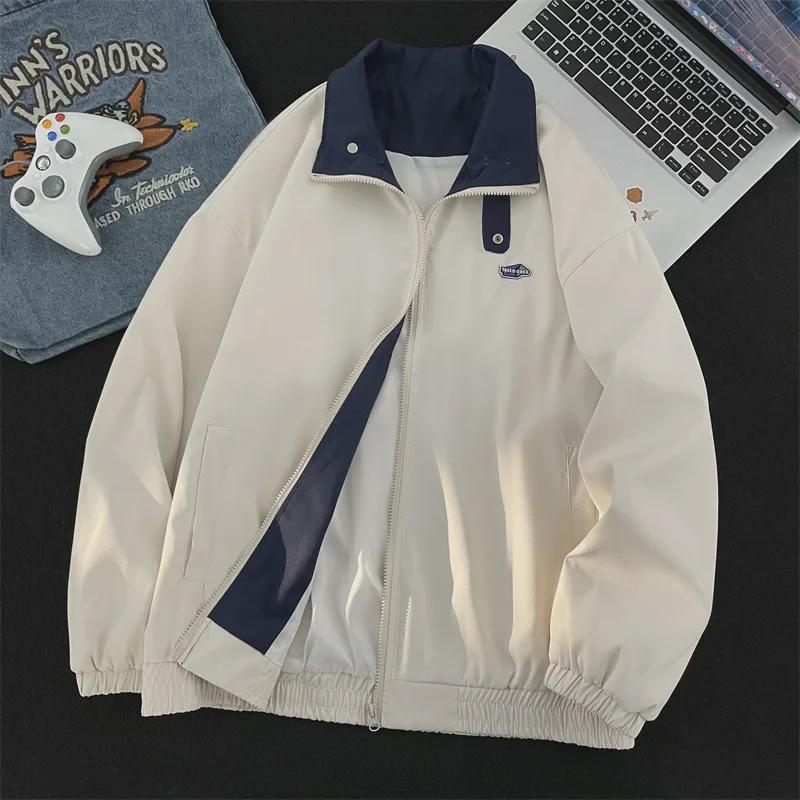 Unisex Aprikosenfarbene Vintage Workwear Jacke für Frühling/Herbst