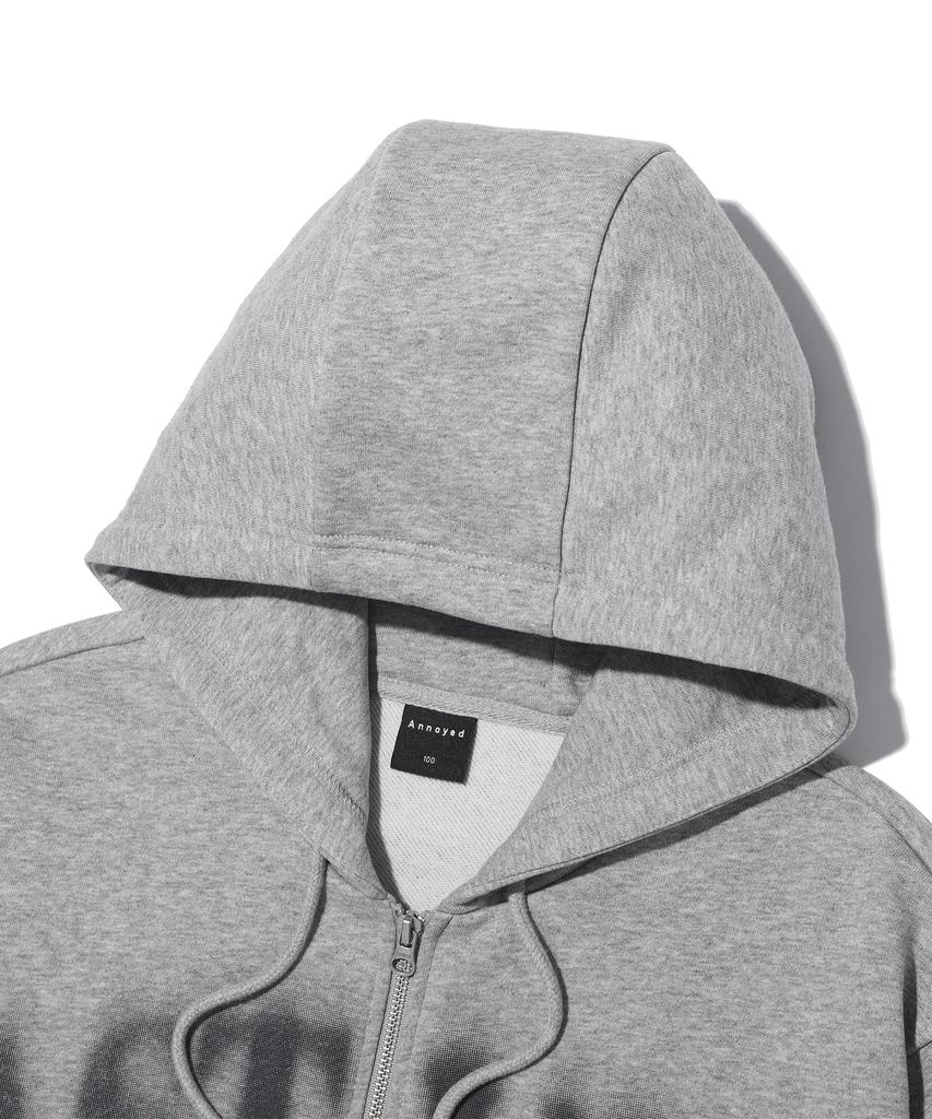 Annoyed Astuff Lettering Zip-Up Hoodie Lq6Tu146_Melange Grey