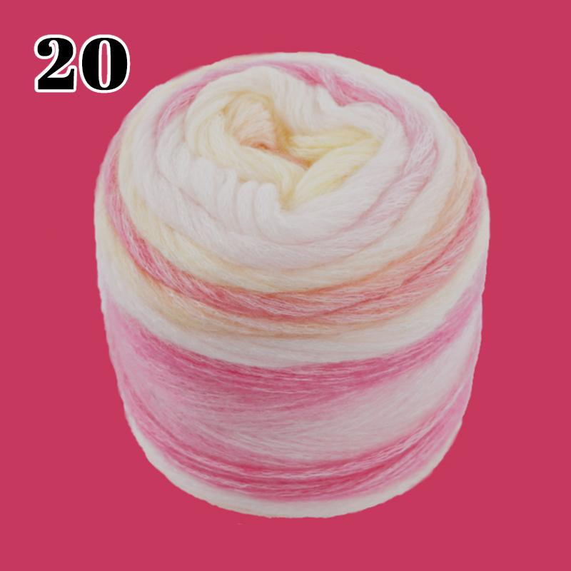 100g 240M 1 Roll Rainbow Woollen Yarn New Soft Hand Woven Yarn Hat Scarf Sweater Gradient Color Dyeing Crocheting Blend Yarn