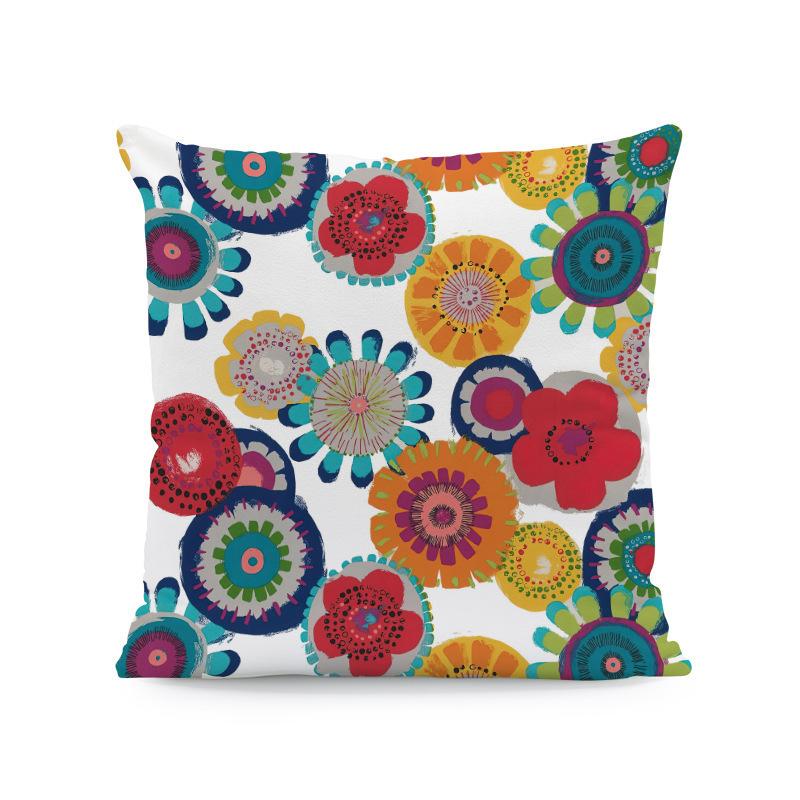 Home Decor Colorful Floral Patterns Pillow Covers for Home Pattern Cushion Cover Suitable for Sofa Bedroom Car Pillow Cover