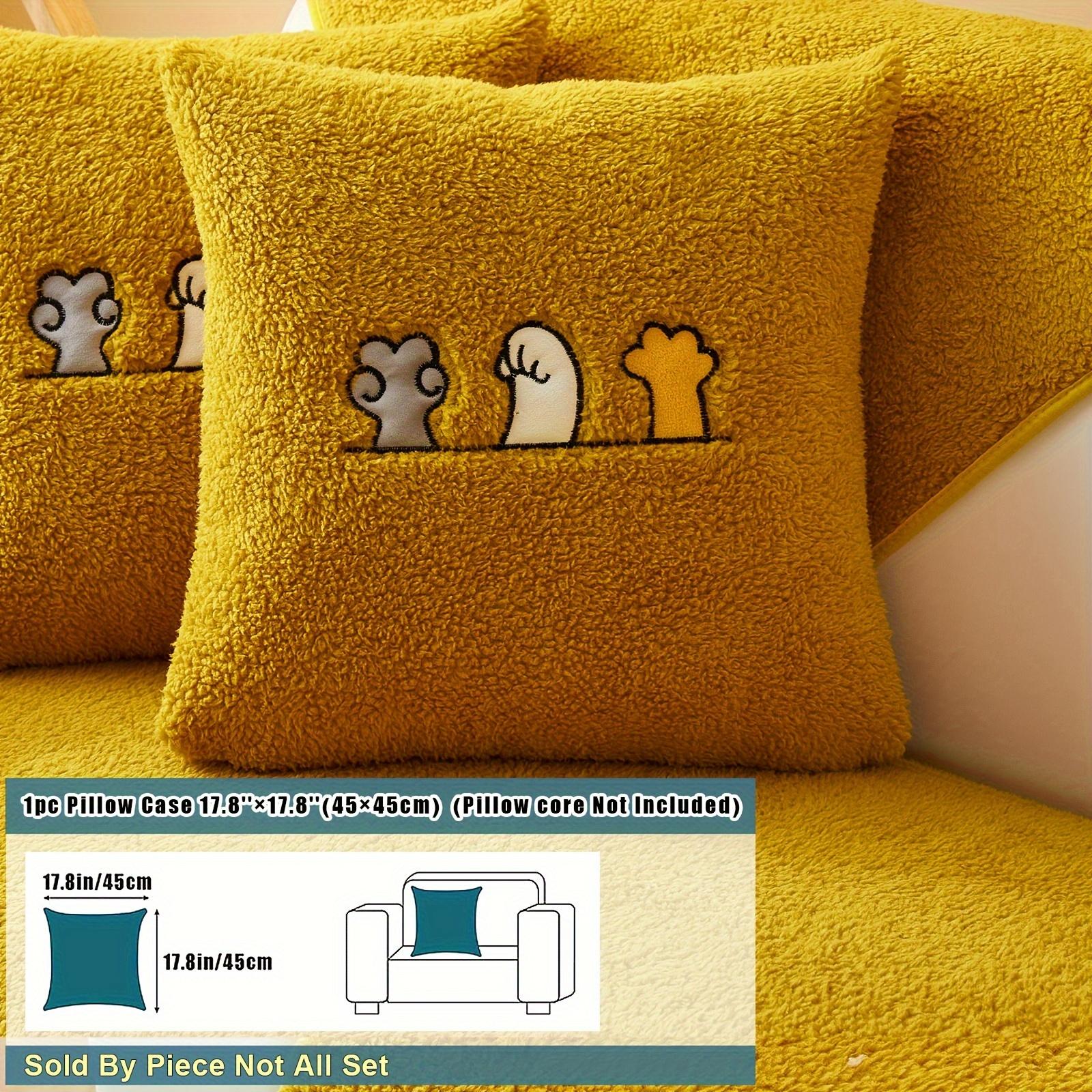 

1PC lamb wool pet favorite sofa cushion new series pillowcase 17.8 × 17.8 жёлтый