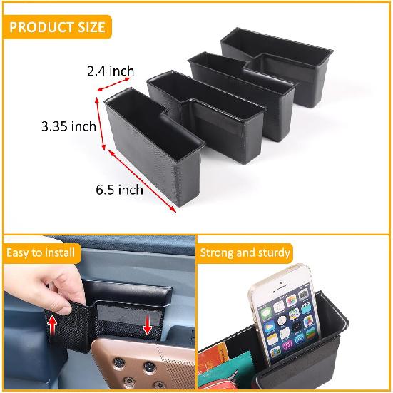 Daeiclru Car Door Side Storage Box Compatible with Ford Maverick 2022 2023, Front and Rear Door Side Armrest Phone Pocket Organizer Insert Glove