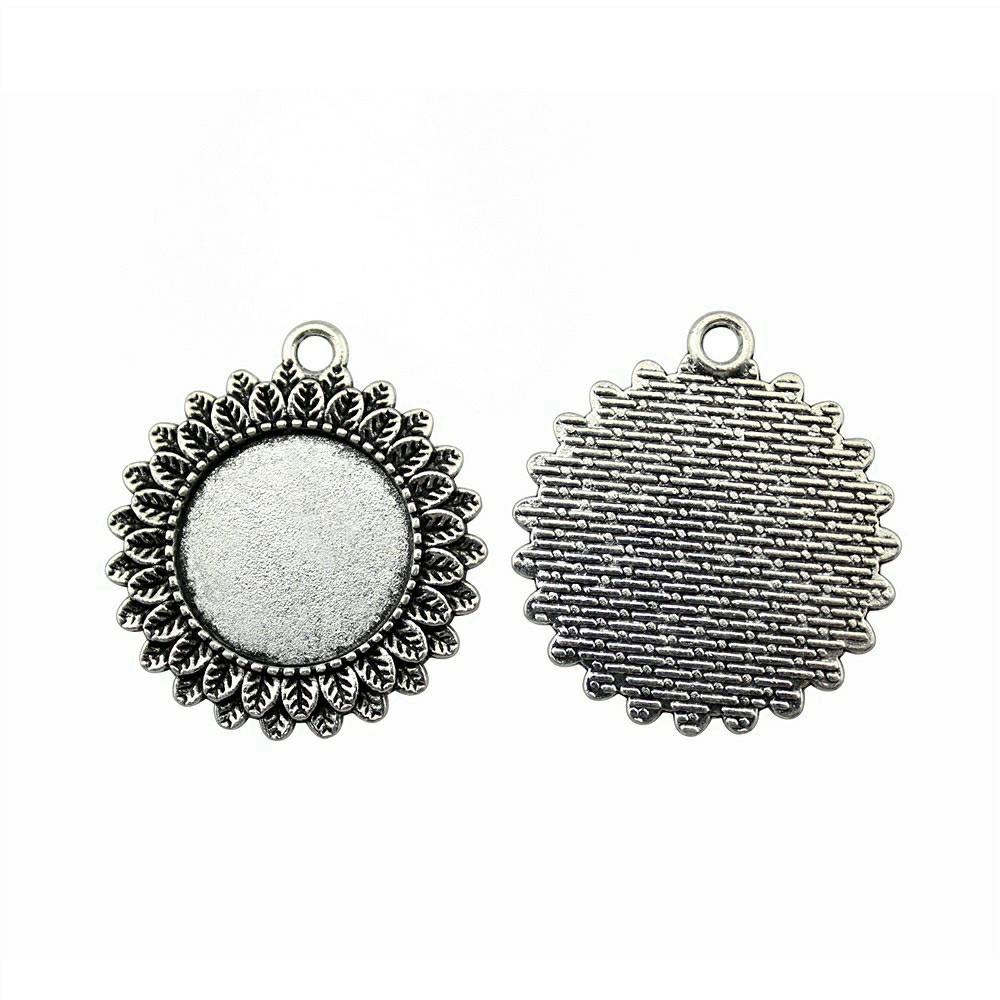 Fit 20mm Round Cabochon Bezel Pendant Setting Handmade Craft Blanks Frames