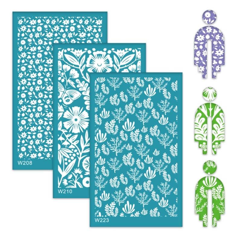 Reusable Silk Screen Stencils for Clay Jewelry Earrings, Texture Sheets for Clay