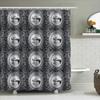 Vintage Black Lace Shower Curtain With Classic Silver Floral Print Water Resistant Home Decor For Bathroom Accessories In Grey W