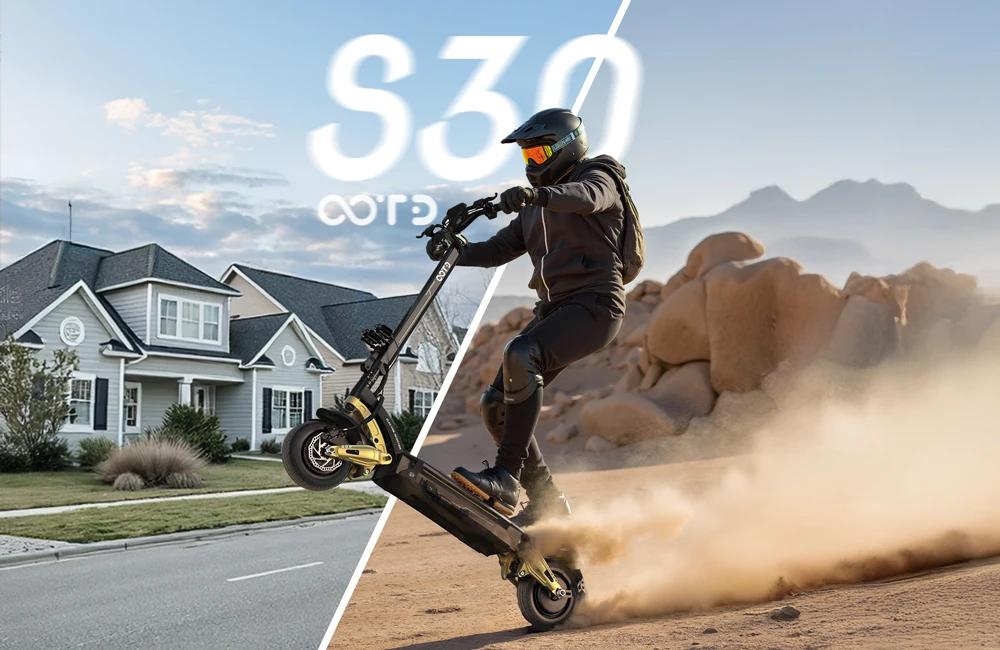 OOTD S30 3000W Peak Electric Scooter Adult Dual Motor 23.4AH 65km/h Hydraulic Brake Foldable E Scooter 10" Fat Tire All Terrain